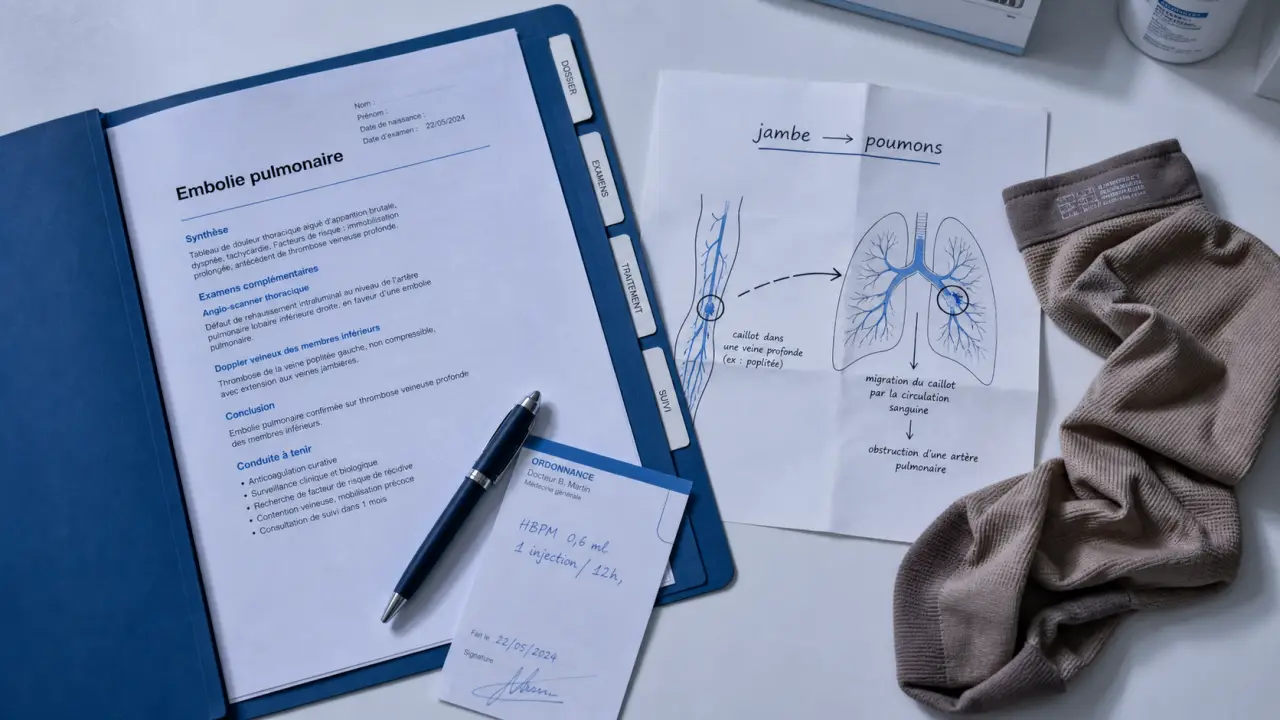 Embolie pulmonaire : pourquoi le caillot, le délai et le cœur changent le risque