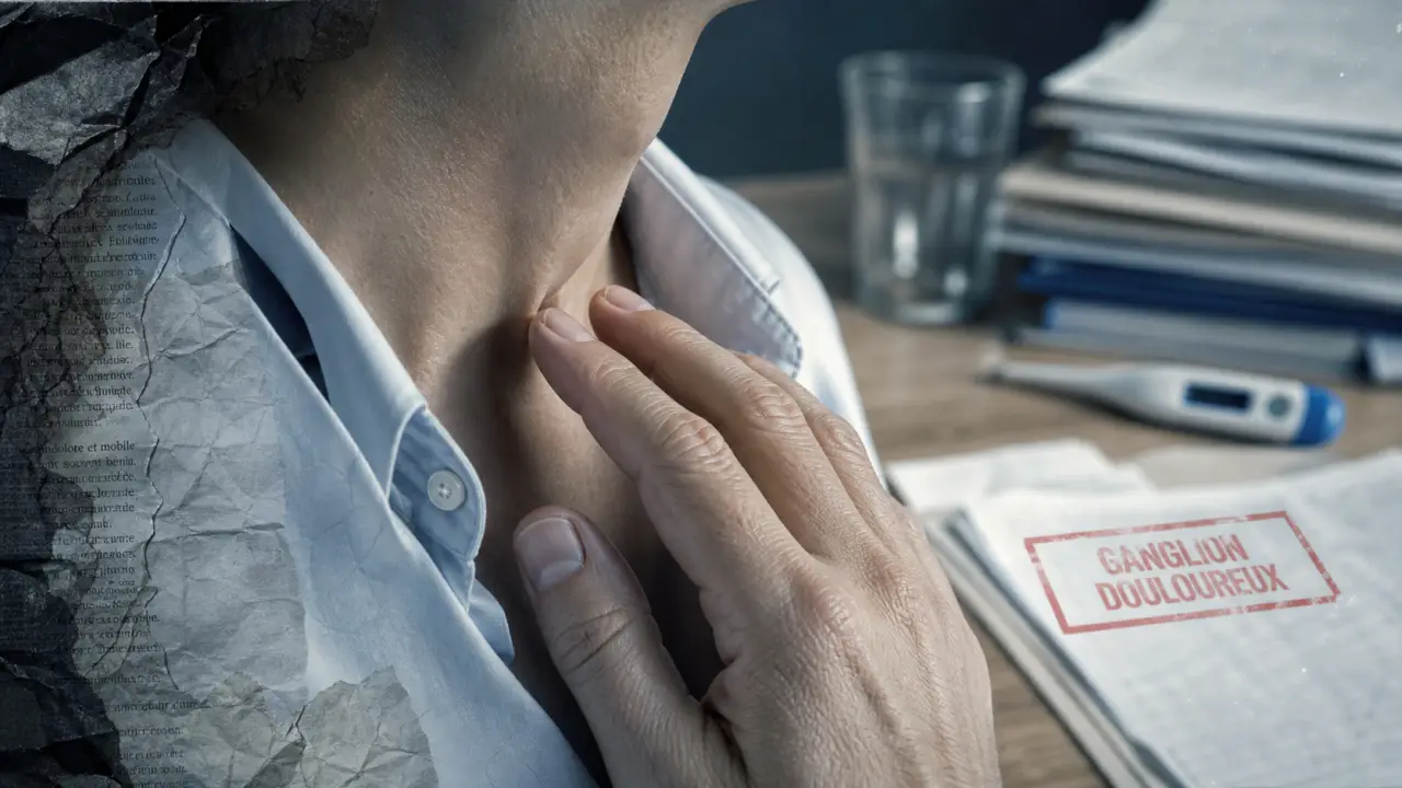 Ganglion douloureux au cou : quand la douleur rassure, quand 3-4 semaines doivent alerter