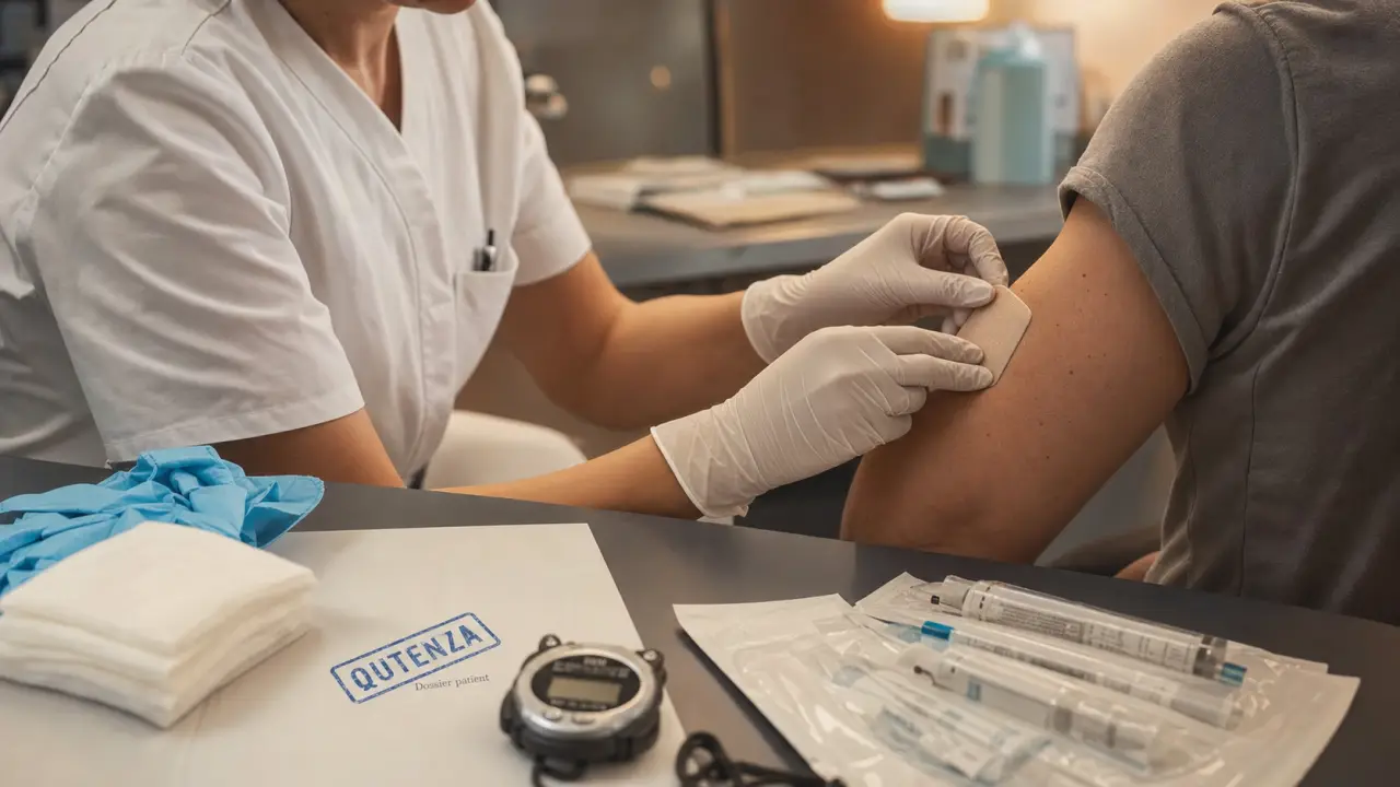 Qutenza témoignage : patch cutané sur peau, appliqué par une infirmière