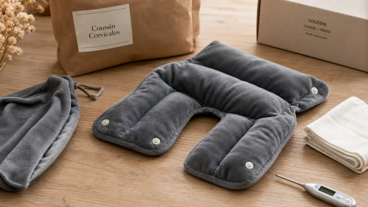 Coussin chauffant cervicales en pharmacie : choisir entre chaud, froid et électrique