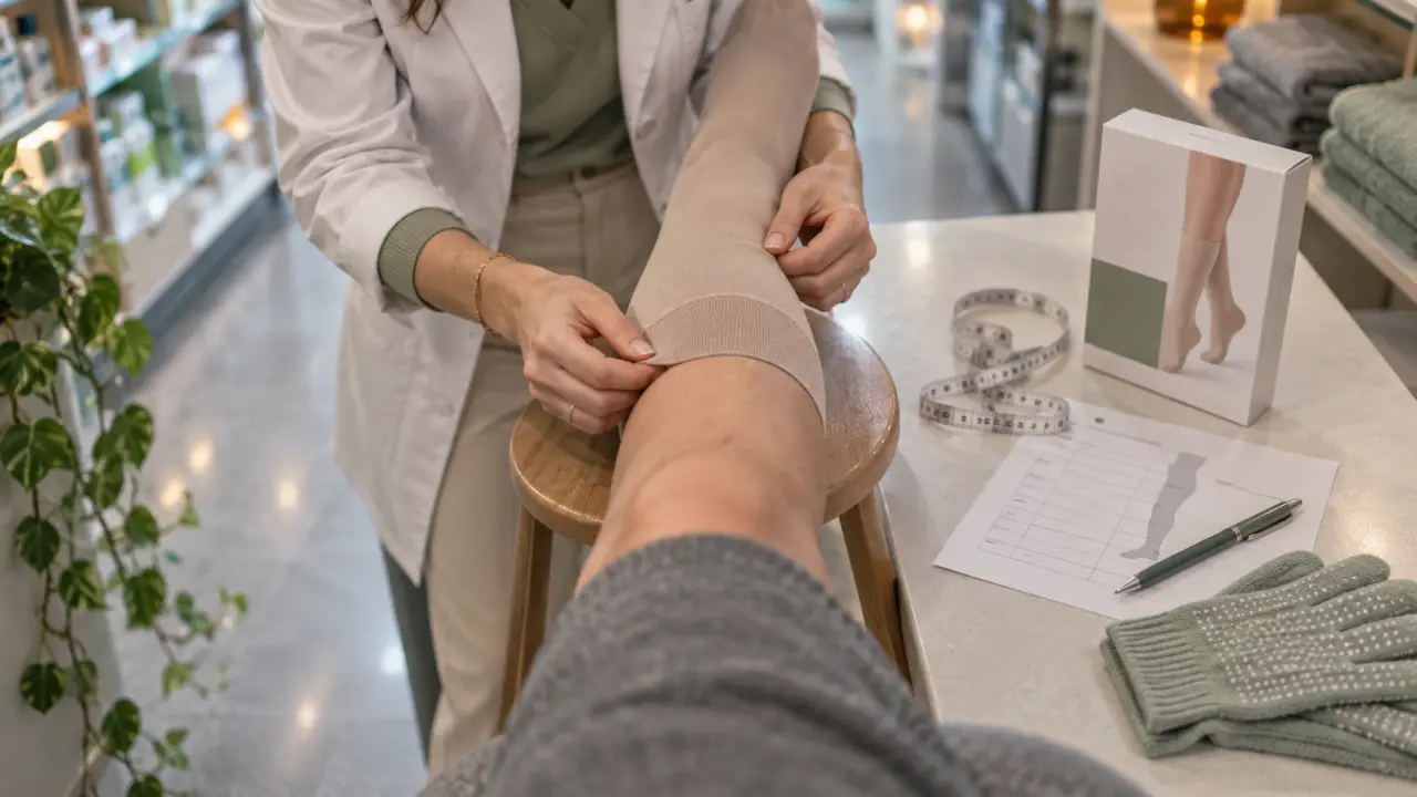 Bas de contention en pharmacie : choisir la bonne classe et la bonne taille