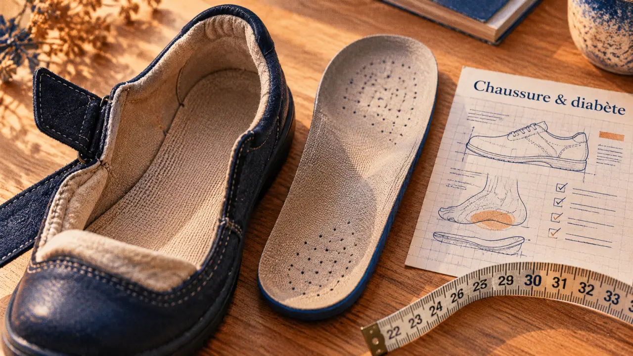 Chaussure diabétique : espace et protection, semelle intérieure amovible